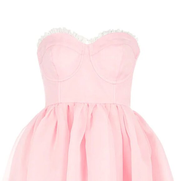 Selkie Light Pink Corset French Puff Strapless Sweetheart Neckline - Picture 3 of 4